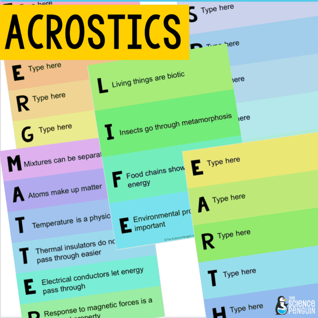 Science Acrostic