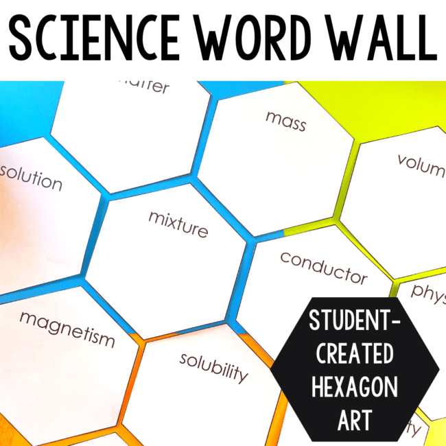 Science Word Wall for Kindergarten and First Grade