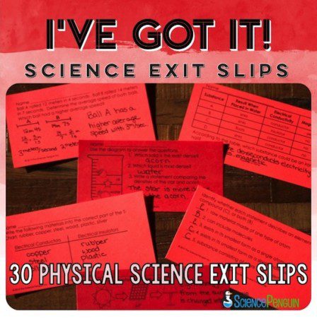 Physical Science Exit Slips