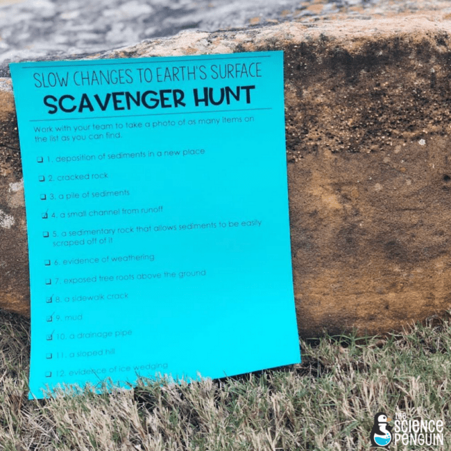 Earth's Changes Scavenger Hunt