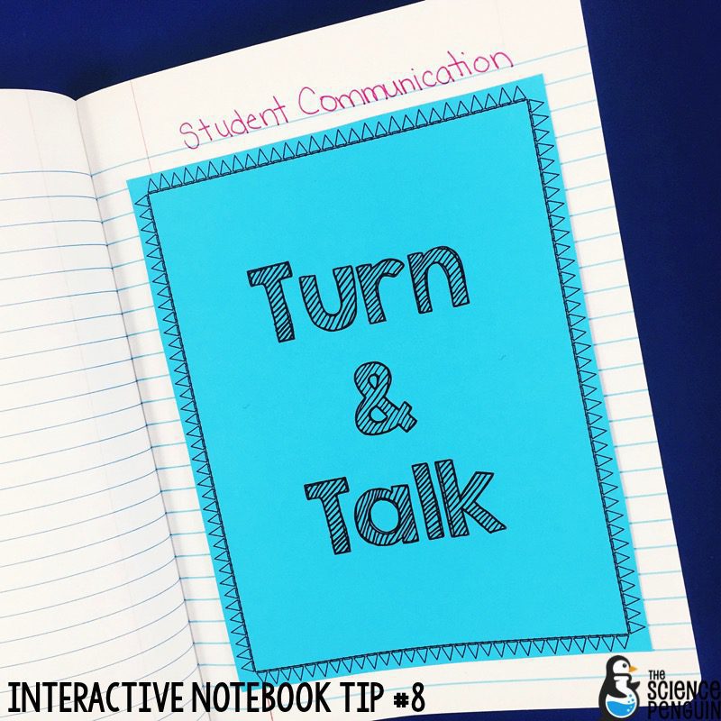 Interactive Science Notebook Tips: Turn & Talk