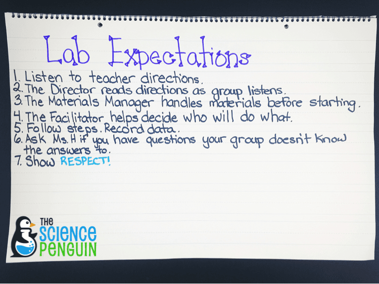 Elementary Science Lab Expectations
