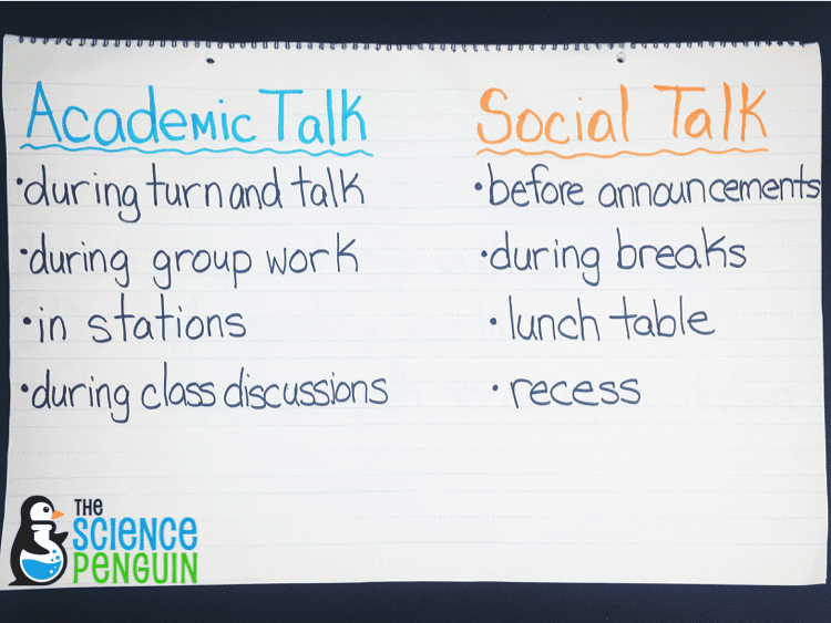 Academic Talk and Social Talk: classroom management