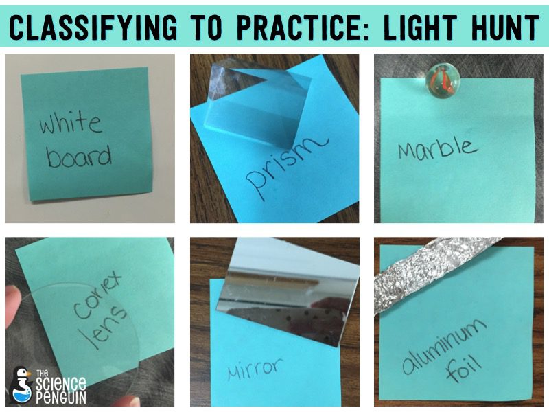 Classifying to Practice: Free activity for reflection and refraction