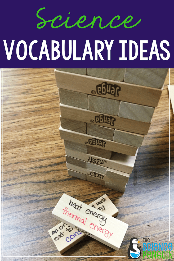 Science Vocabulary Ideas: Jenga